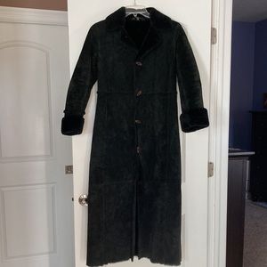 Vintage Express Long Maxi Suede Coat - XS